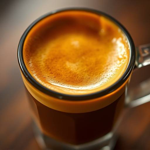 Xícara de café expresso com creme dourado e denso.